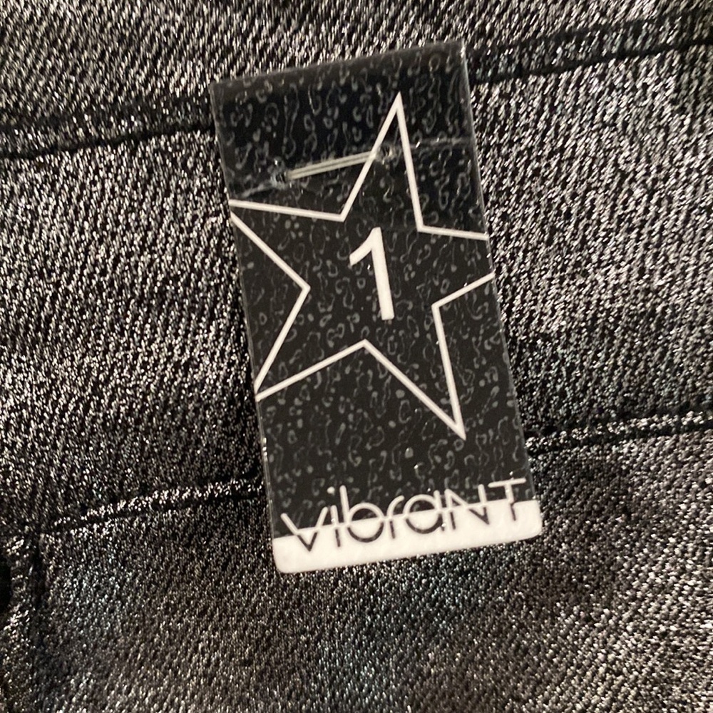 Vibrant Silver Gray Metallic Bootcut Flare Denim Shiny Pants NWT Multiple Sizes - Picture 7 of 16